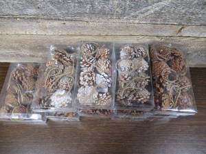 lot 242 image: Lot of 12 (8 Count) Pine Cone Ornaments and 1 (12 Count)