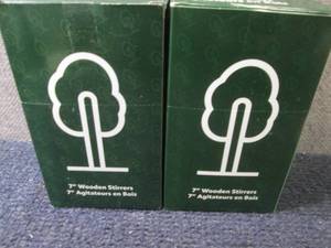 lot 53 image: 2- 1000 7 inch Wooden Stirrers...