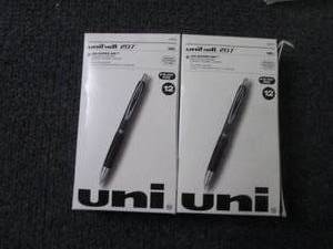 lot 64 image: 2- Black Retractable Gel Pens 12 Pa...