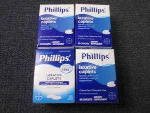lot 94 image: 4- 55 ct Phillips Laxative Caplets...