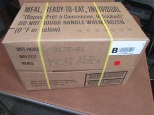 lot 227 image: Sealed Case of 12 MREs Meal Ready ...