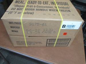 lot 230 image: Sealed Case of 12 MREs Meal Ready ...