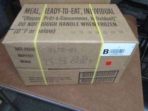 lot 233 image: Sealed Case of 12 MREs Meal Ready ...