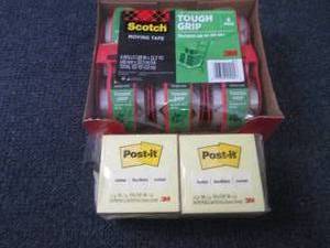 lot 249 image: 6 Rolls Scotch Moving Tape, Post-It...