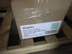 lot 257 image: Case of Staples Green Copy Paper...