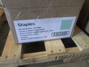 lot 267 image: Case of Staples Green Copy Paper...