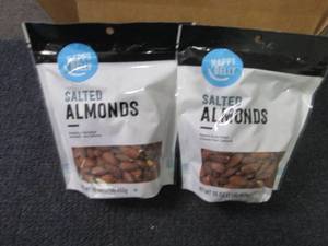 lot 416 image: 2- 16 oz Happy Belly Salted Almonds...