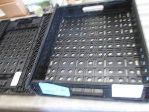 lot 423 image: 3 - Plastic Folding Crates 24x19.5x...