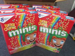 lot 434 image: 6- 10.5 oz Lucky Charms Minis...