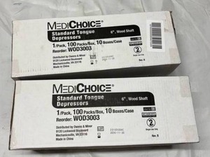 MSRP $150 MediChoice Standard Tongue Depressors Size 6 Ref # WOD3003 QTY 1000 Lot of 2&nbsp(2000 pcs total)