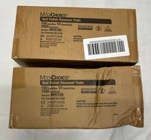 MSRP - $100 MediChoice Nail Polish Remover Pads Size Ref # NPR100 QTY 1000 Lot of 2&nbsp(2000 pcs total)