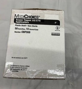 MediChoice Rayon Tipped OBGTN Applicators Size 8 Ref # 0BP008 QTY 500 Lot of 1
