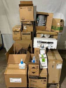Misc -Specimen Pans  Commode Pails  Dart Cups  Buckets  Denture Cups  Metric Medicine Cups - Lot of containers