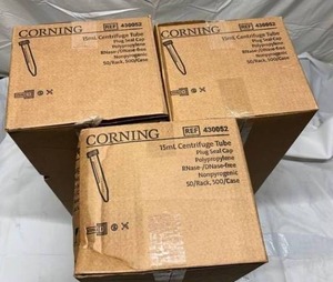 MSRP $1000 - Corning Incorporated 15mL Centrifuge Tube Size Ref # 430052 QTY 500 Lot of 3&nbsp(1500 pcs total)
