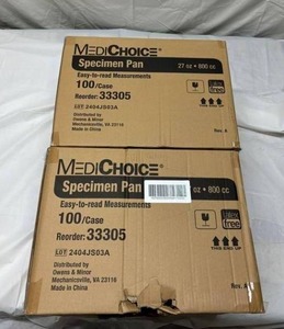 MediChoice Specimen Pan Size Ref # 33305 QTY 100 Lot of 2&nbsp(200 pcs total)