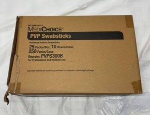 MSRP $150 - MediChoice PVP Swabsticks Size Ref # PVPS300B QTY 250 Lot of 1&nbsp(250 pcs total)