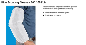 MSRP $150 - Uline 18 Sleeve Size One Size Ref # S-23359 QTY 100 Lot of 5 (500 pcs total) Protective Clothing&nbsp&nbsp