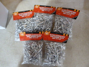 lot 81 image: 5 Packs of PTC Aluminum Head Steel Mandrel Rivets