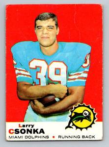 lot 10C image: Larry Csonka RC 1969 Topps #120 Vintage Rookie Football Card