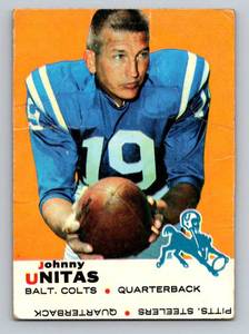 lot 11C image: Johnny Unitas 1969 Topps #25 Vintage Football Card