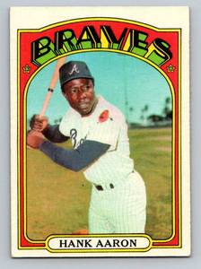 lot 22 image: Hank Aaron 1972 Topps #299 Vintage Baseball Card