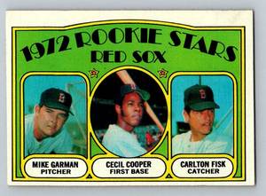 lot 32 image: Carlton Fisk RC 1972 Topps #79 Vintage Rookie Football Card