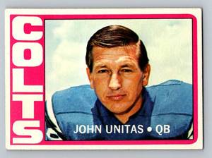 lot 38 image: Johnny Unitas 1972 Topps #165 Vintage Football Card