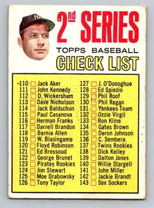lot 40 image: Mickey Mantle Checklist 1967 Topps #103 Vintage Baseball Card