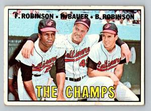 lot 41 image: Frank Robinson  Brooks Robinson 1967 Topps #1 The Champs Vintage Baseball Card