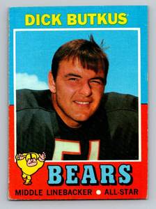 lot 42 image: Dick Butkus 1971 Topps #25 Vintage Football Card