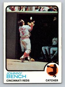 lot 73 image: Johnny Bench 1973 Topps #380 Vintage Baseball Card