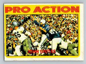 lot 80 image: Johnny Unitas 1972 Topps In Action #251 Vintage Football Card