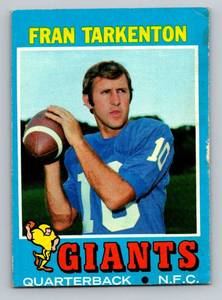 lot 82 image: Fran Tarkeonton 1971 Topps #120 Vintage Minnesota Vikings Football Card