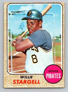 lot 91 image: Willie Stargell 1968 Topps #86 Vintage Baseball Card