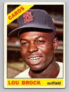 lot 92 image: Lou Brock 1966 Topps #135 Vintage Baseball Card