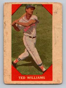 lot 101 image: Ted Williams 1960 Fleer #72 Vintage Baseball Card