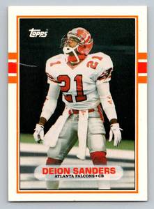 lot 105 image: Deion Sanders RC 1989 Topps Traded #30T Rookie Football Card