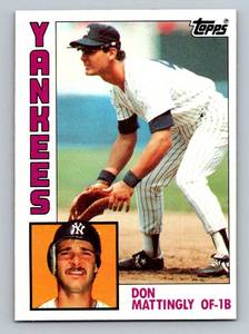 lot 109 image: Don Mattingly RC 1984 Topps #8 Rookie Vintage Baseball Card