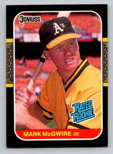 lot 113 image: Mark McGwire RC 1987 Donruss Rated Rookie #46 Baseball Card