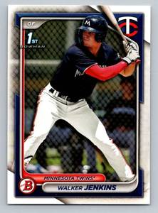 lot 41A image: Walker Jenkins Bowman 1st Top Prospect 2024#BP43 Minnesota Twins Baseball Card