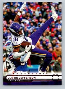 lot 53A image: Justin Jefferson 199 - 2022 Chronicles Photogenic #PH-22 Minnesota Vikings Football Card
