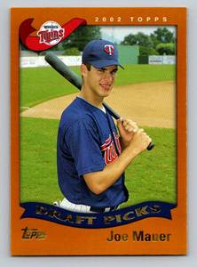 lot 60A image: Joe Mauer RC 2002 Topps Draft Picks #622 Rookie Minnesota Twins Baseball Card