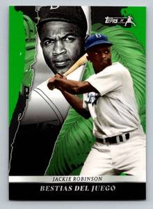 lot 83A image: Jackie Robinson 75 Green SP 2022 Topps X #49, numbered 2775, Baseball Card