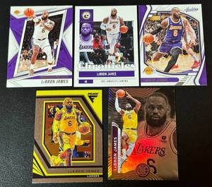lot 26 image: 5 Card LeBron James Basketball Lot