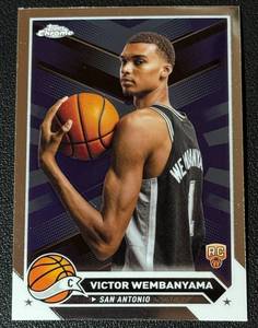lot 6A image: Victor Wembanyama RC 2924 Topps Chrome #1 Rookie Wemby Basketball Card
