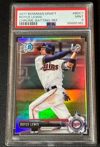 lot 9A image: Royce Lewis Bowman 1st Chrome PSA 9 Mint 2017 Bowman Draft #BDC1 Minnesota Twins Baseball Card