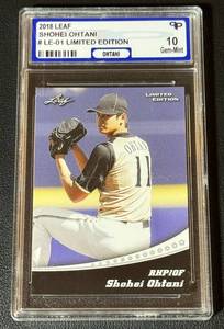 lot 11A image: Shohei Ohtani Graded 10 Gem Mint 2018 Leaf Limited Edition #LE-01 Baseball Card