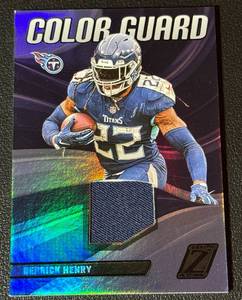 lot 32A image: Derrick Henry Relic 2023 Zenith Colorguard #CG-10 Football Card