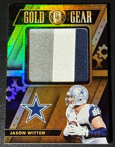 lot 37A image: Jason Witten 49 3-Color Patch 2018 Gold Standard Gold Gear#GG-12, numbered 1949, Gootball Card