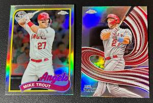 lot 79A image: Mike Trout 2 Card Refractor Lot - Baseball Cards